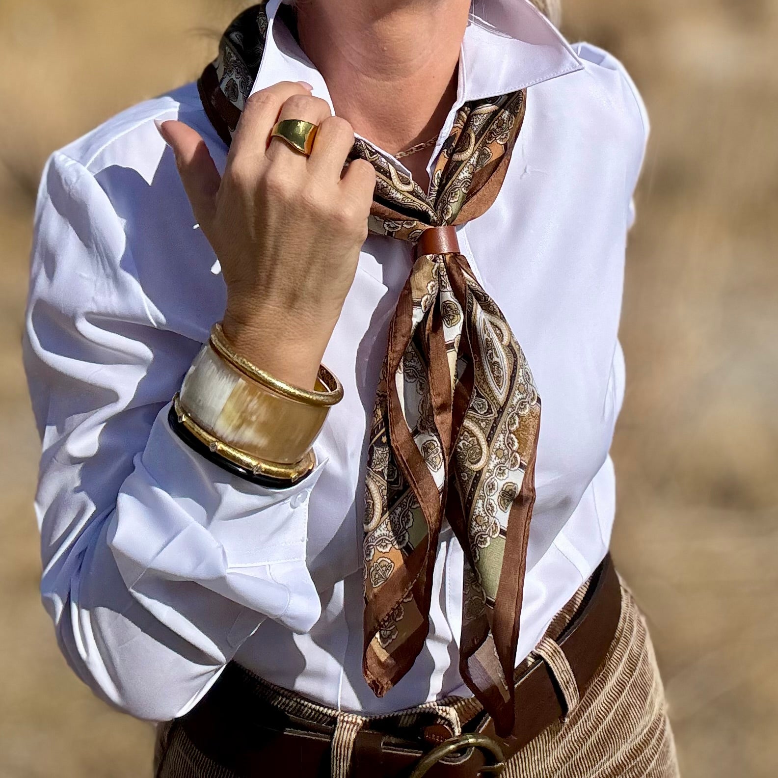 The City Stretch Button Up White