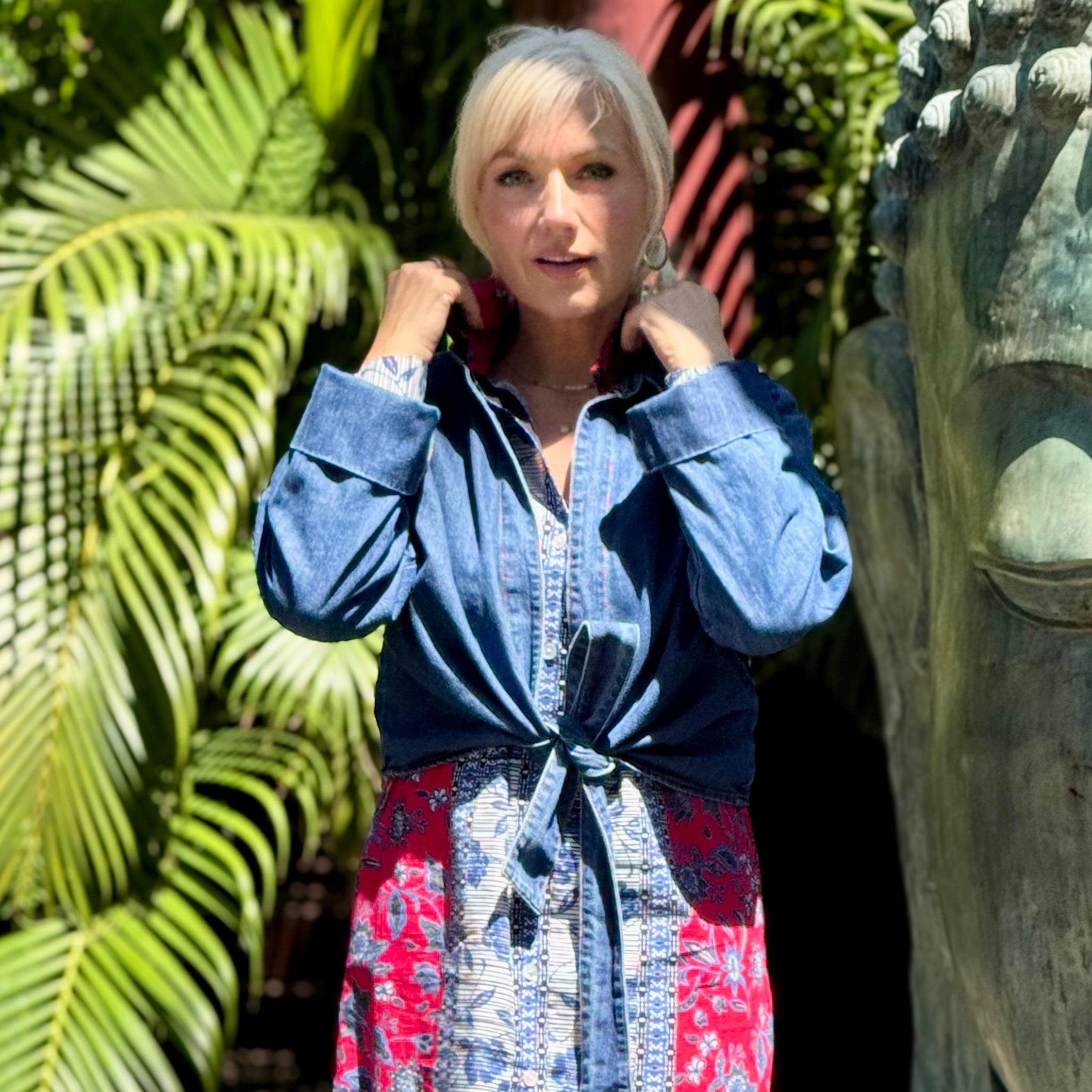 The Heritage Tie-Front Denim Top