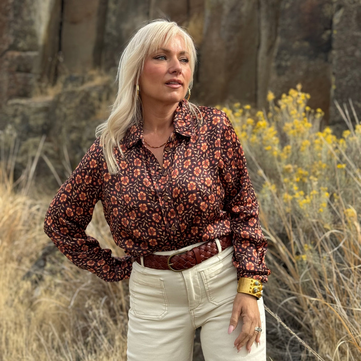 Autumn Bloom Button-Up