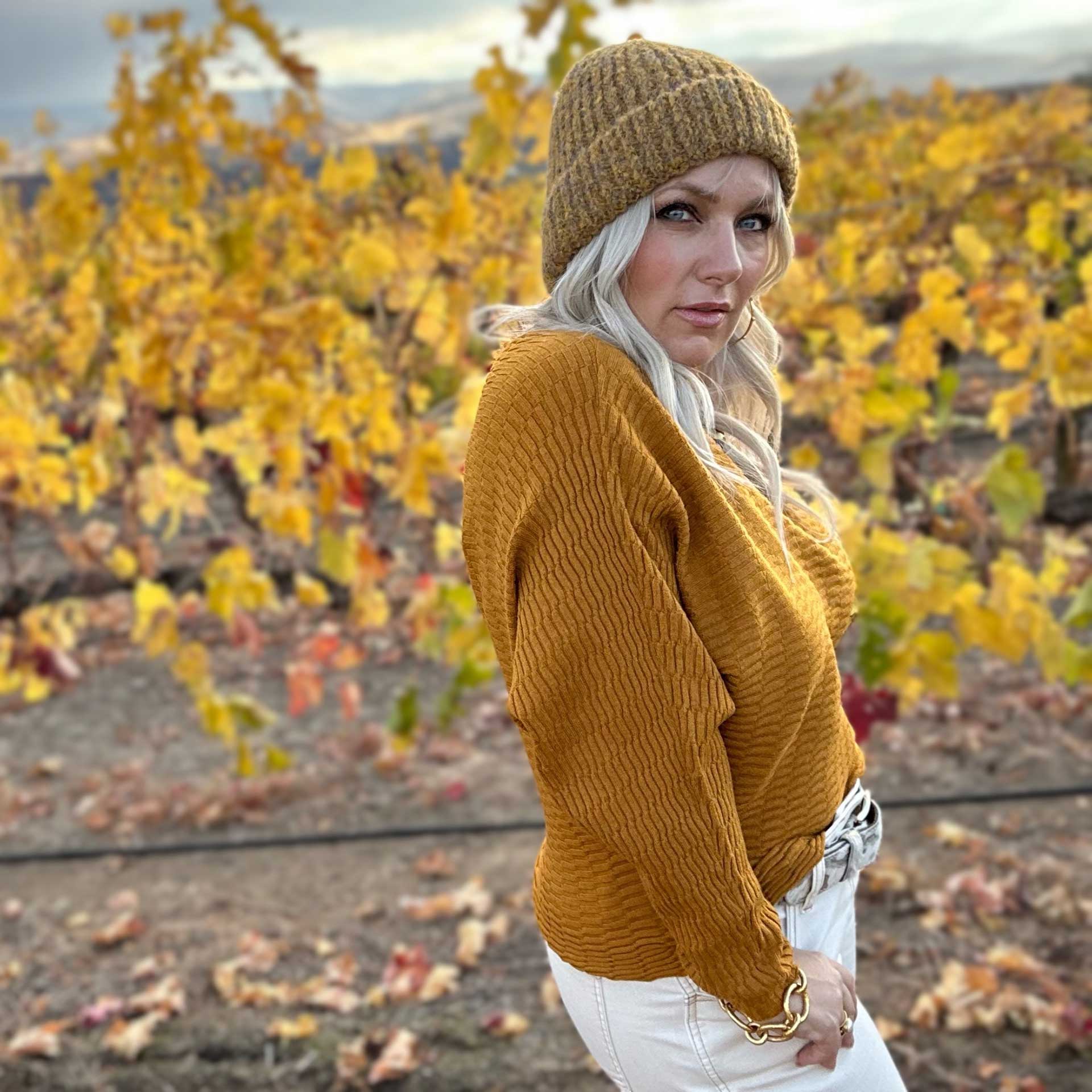 Aspen Knit Beanie (Marigold)