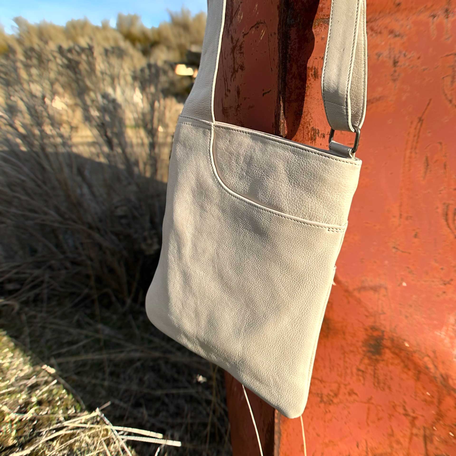 Brynn Leather Crossbody Bag (Oat)