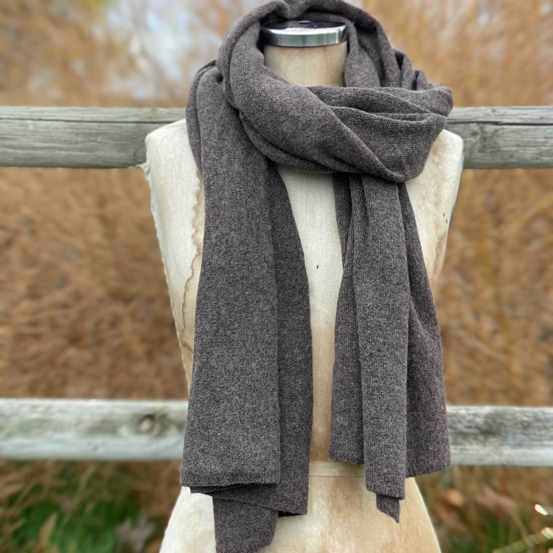 Cadence Cashmere Blend Wrap Scarf (Earth Brown)