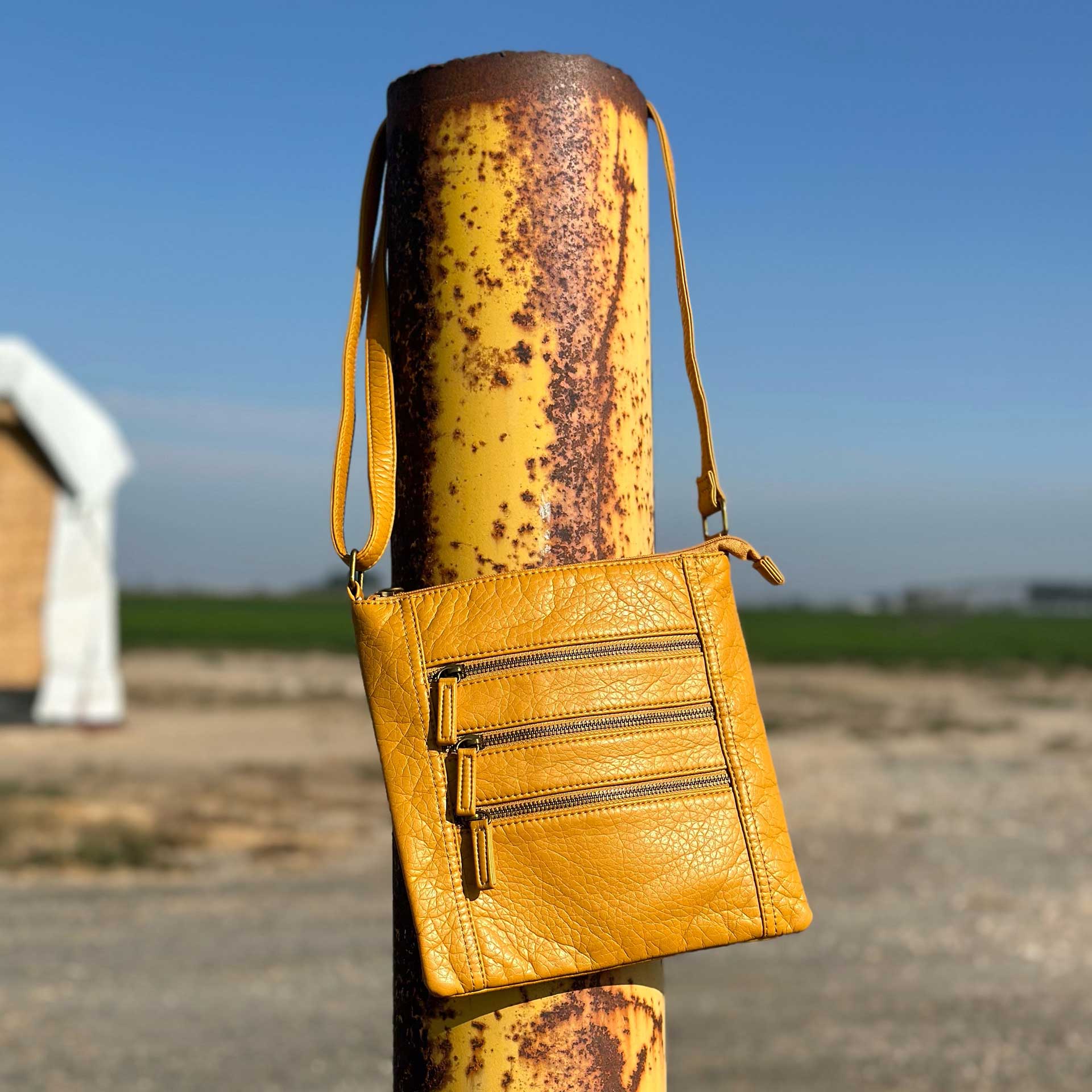 Camille Vegan Crossbody (Mustard)