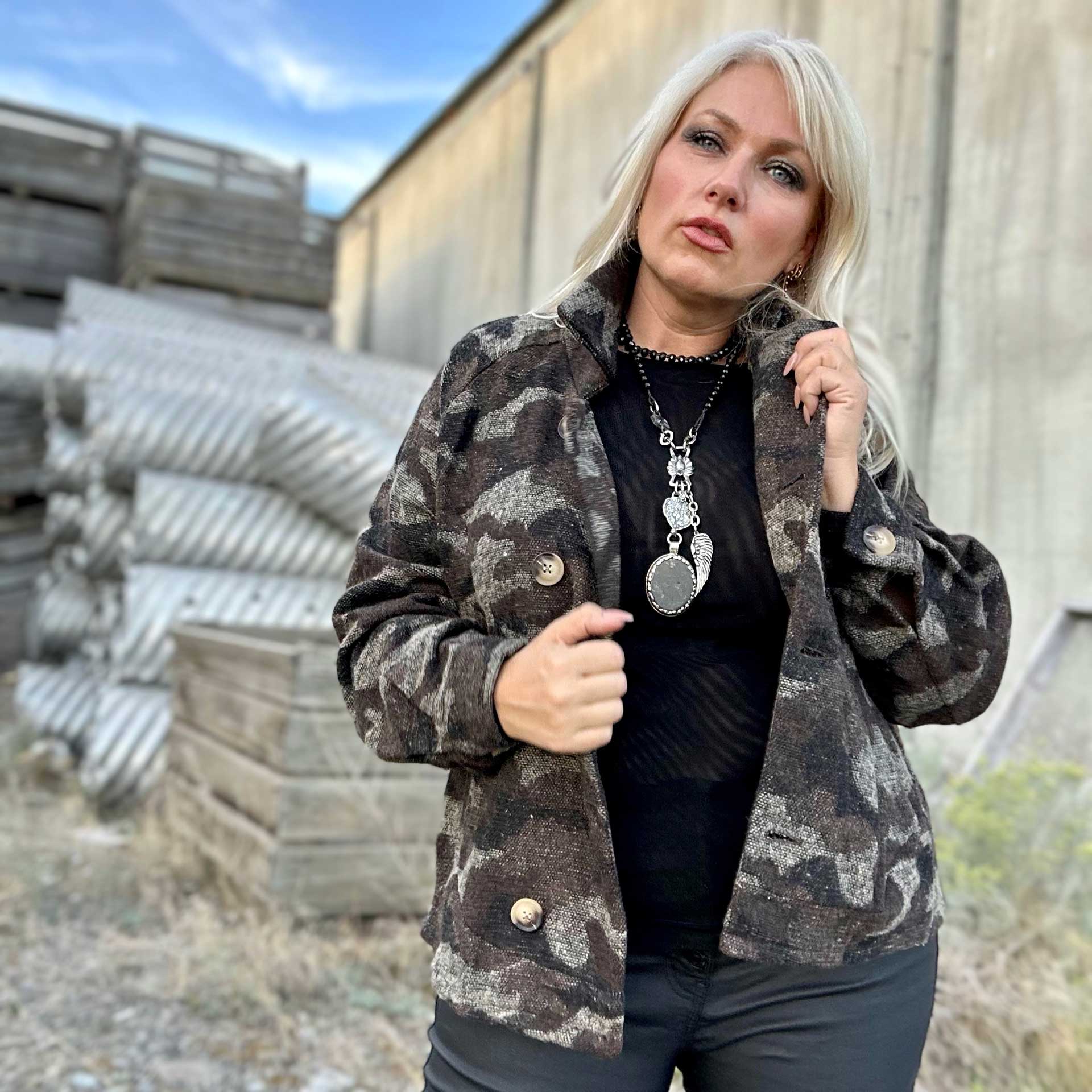 Cleo Cocoon Camo Jacket