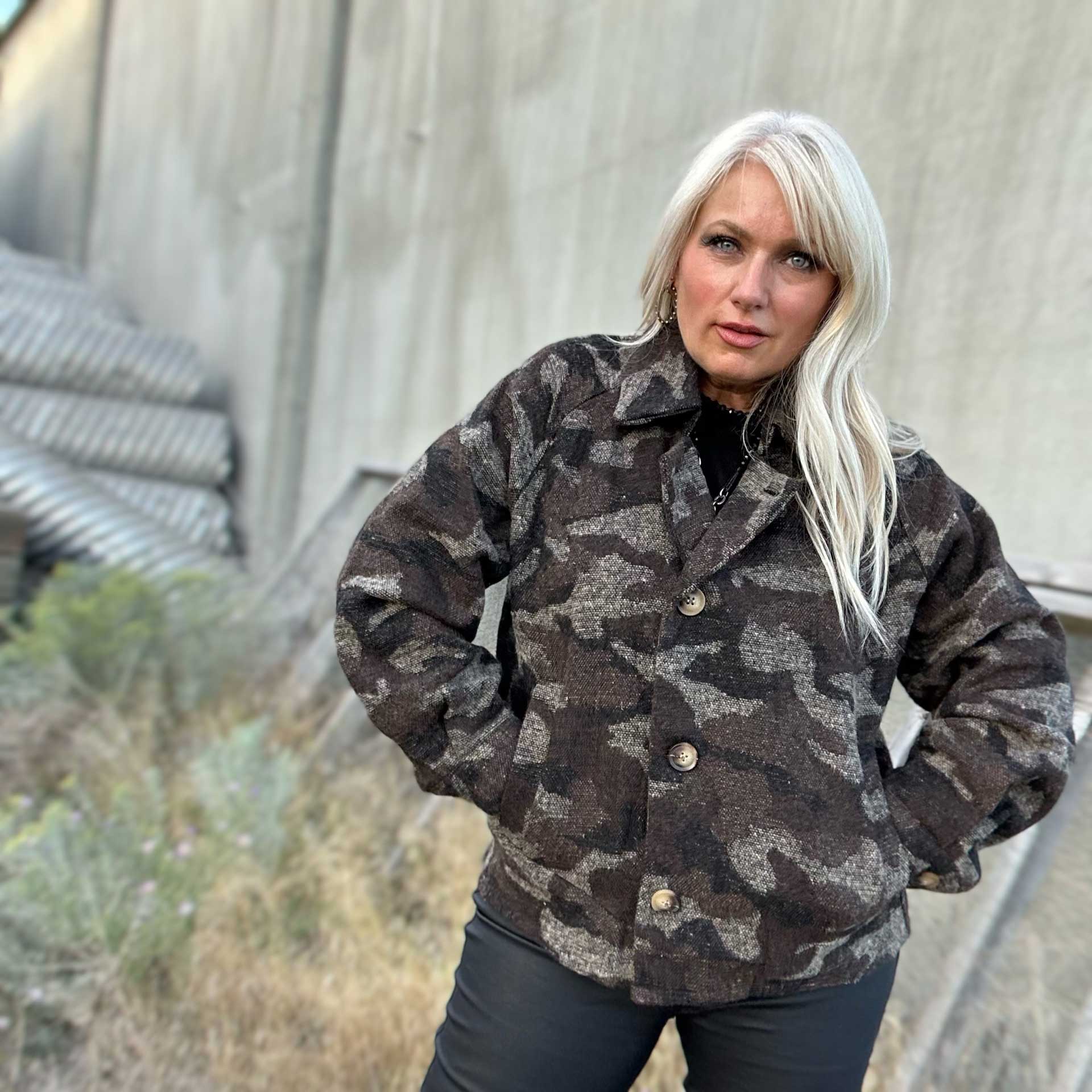 Cleo Cocoon Camo Jacket