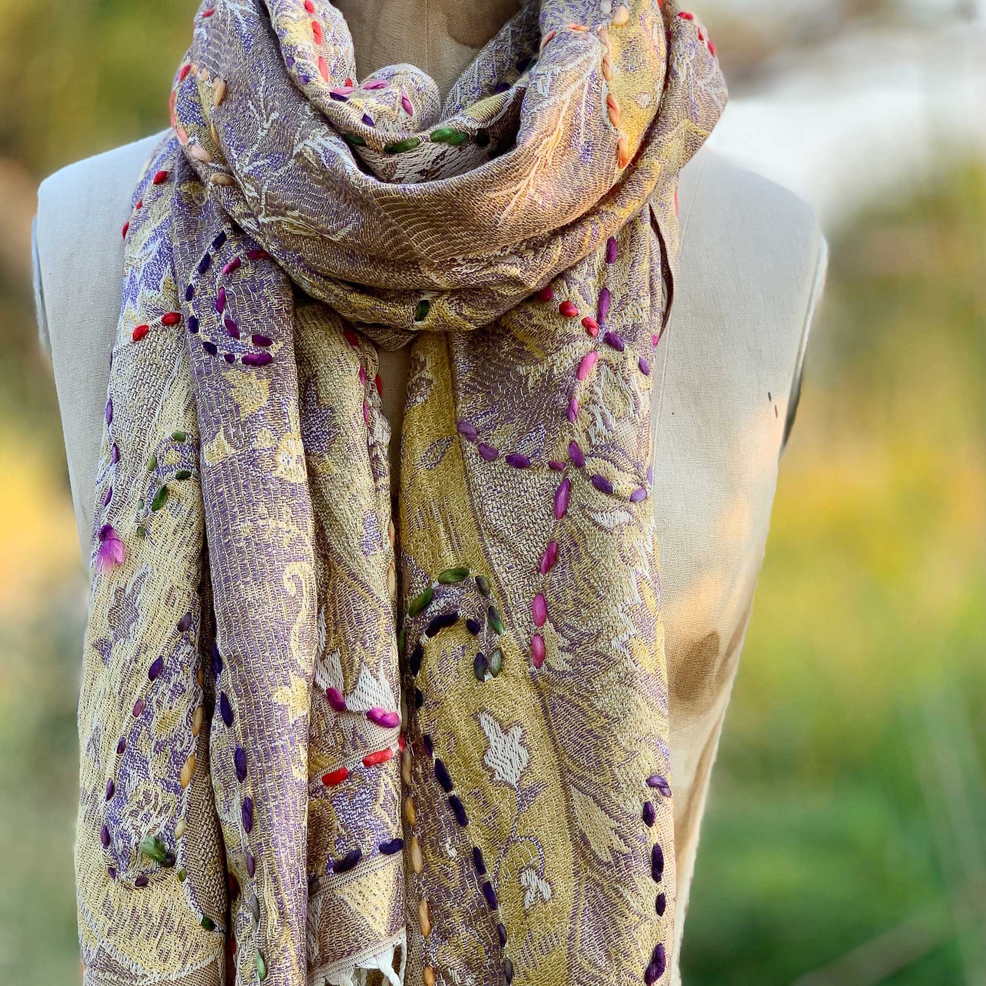 Desert Sage Fringe Scarf