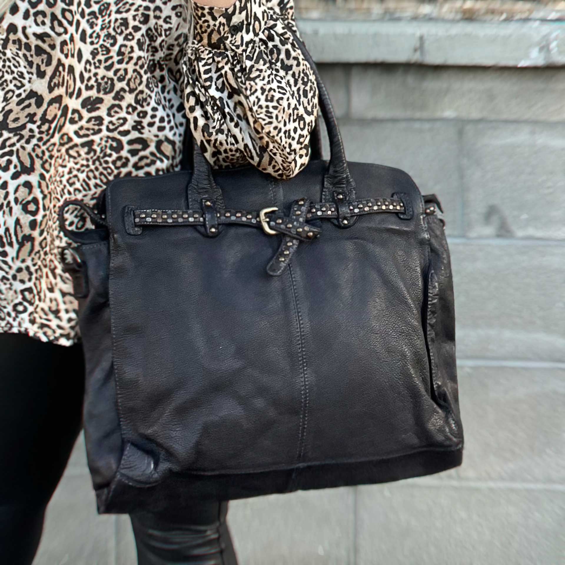 East End Leather Tote (Black)