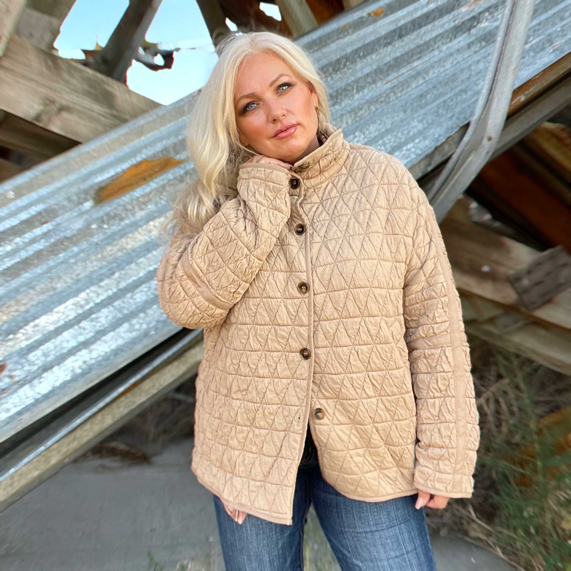Easy Street Quilted Jacket (Oatmeal)