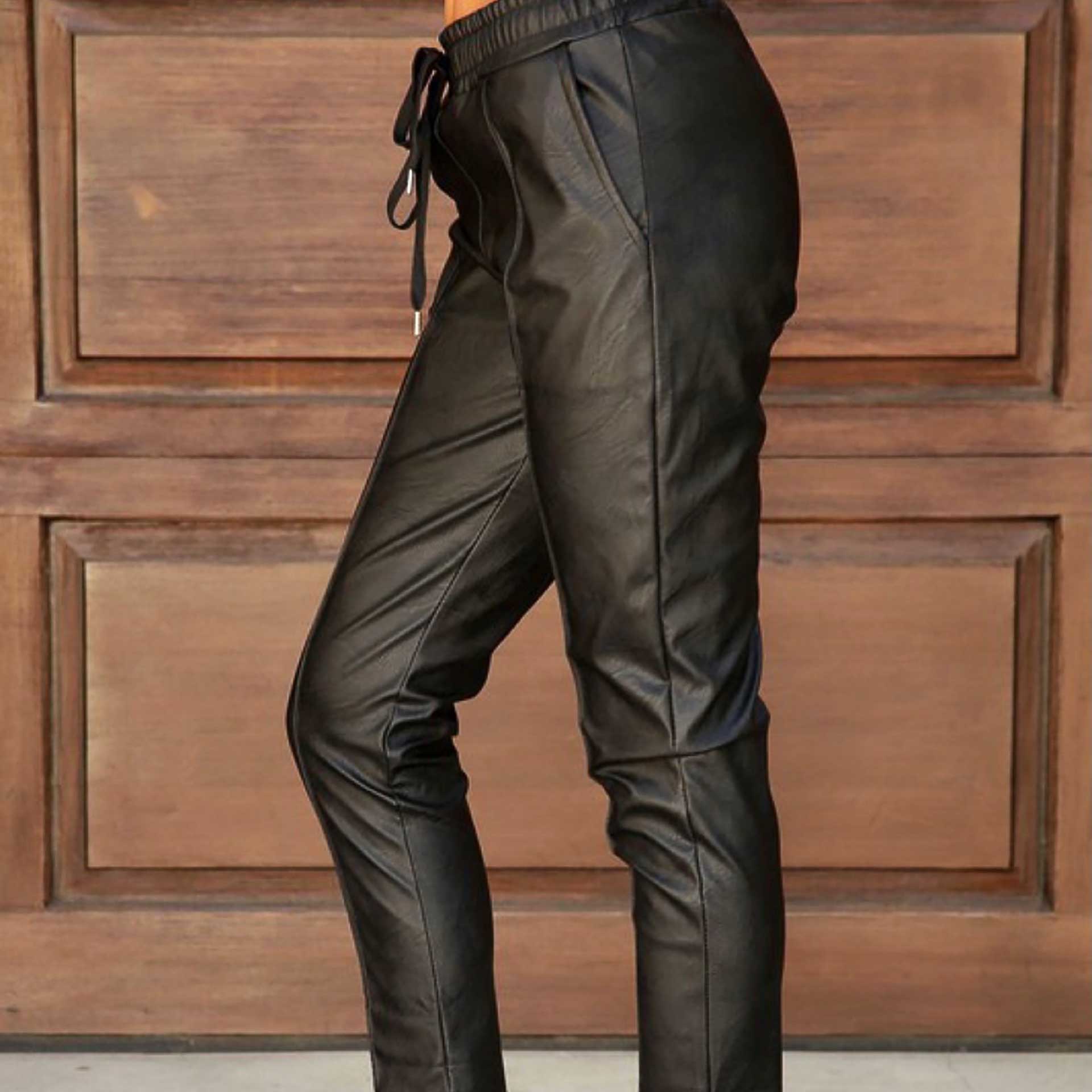 Farrah Faux Leather Jogger