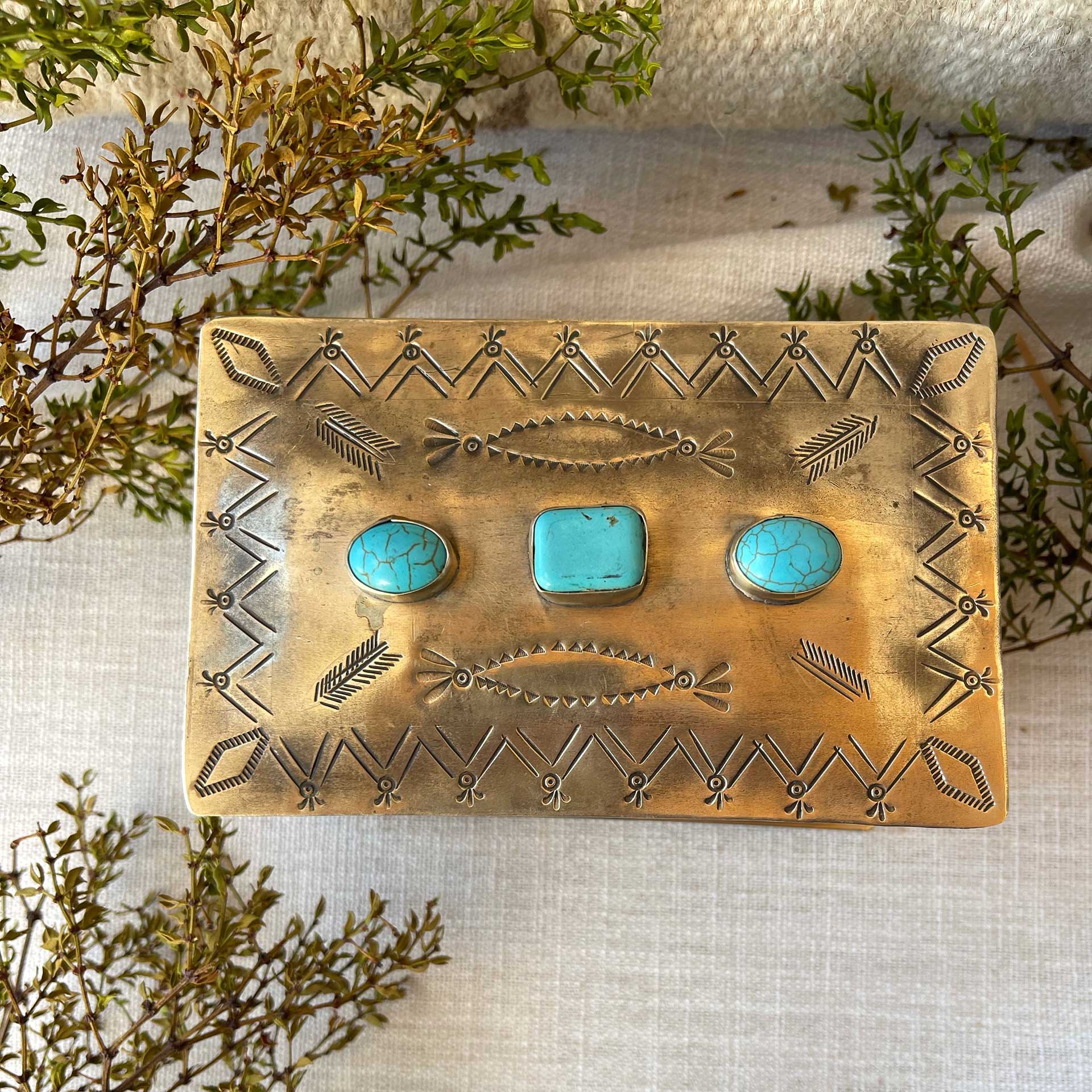 Feathers Turquoise Box