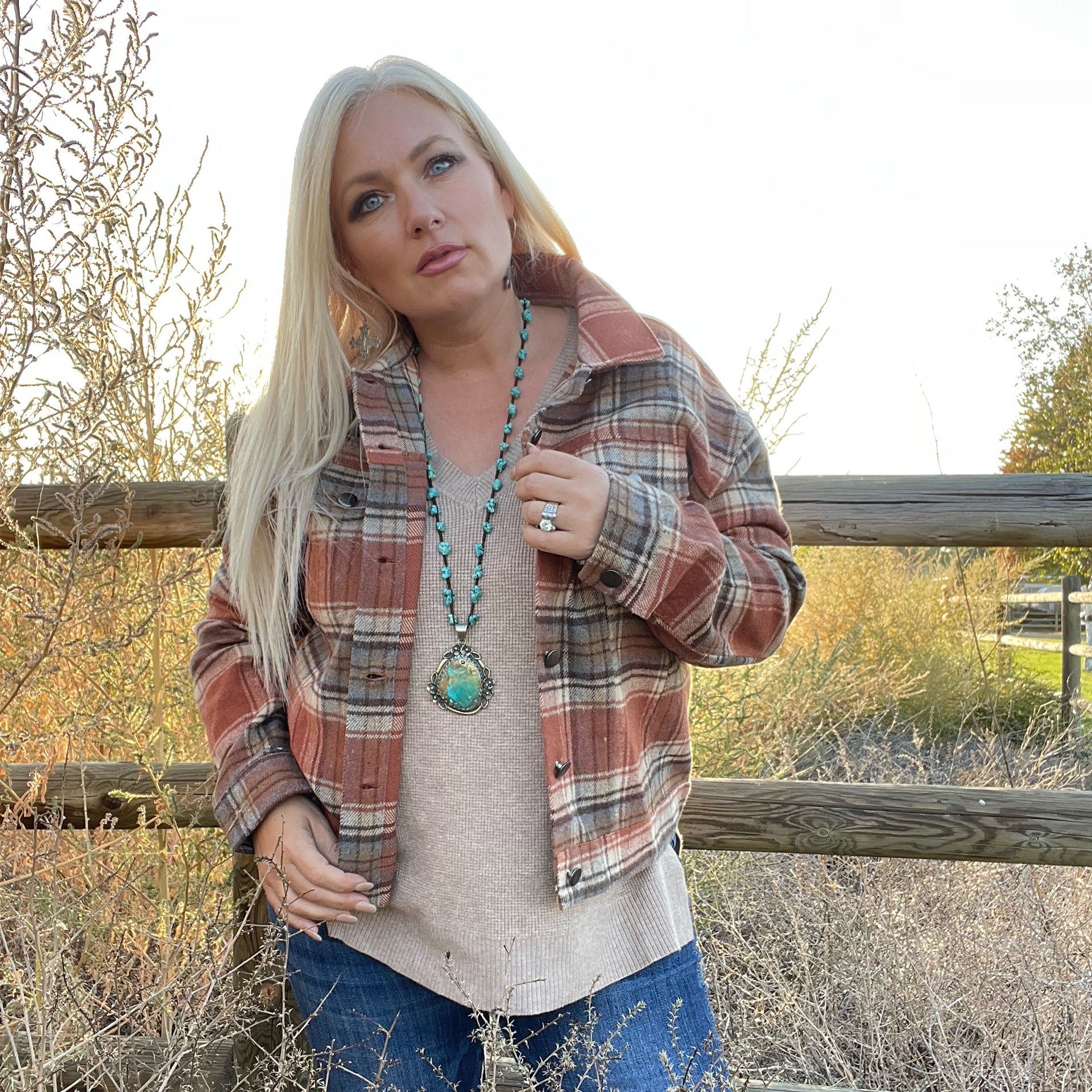 Foxtail Plaid Jacket (Cinnamon)