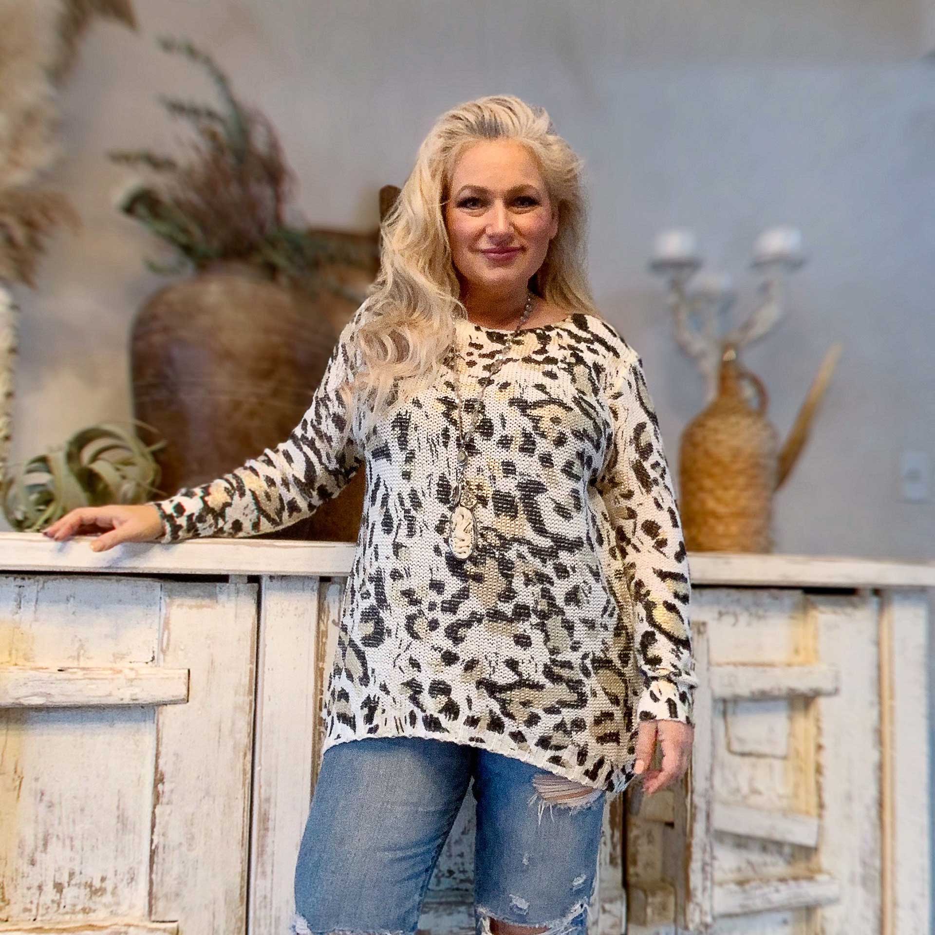 Golden Sands Leopard Sweater