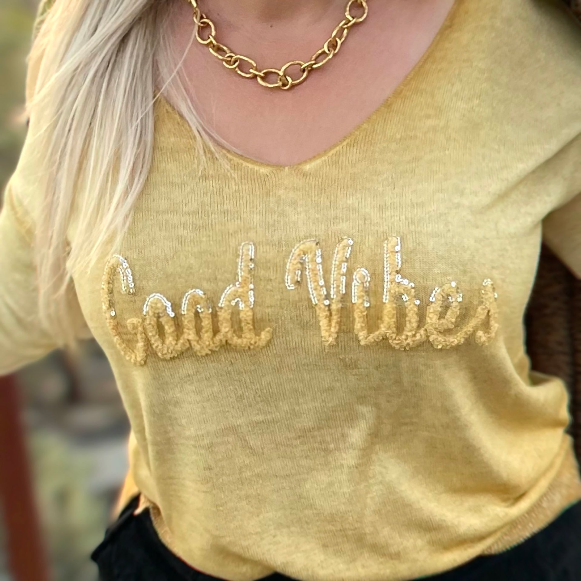 Good Vibes Lightweight Sweater (Dandelion)