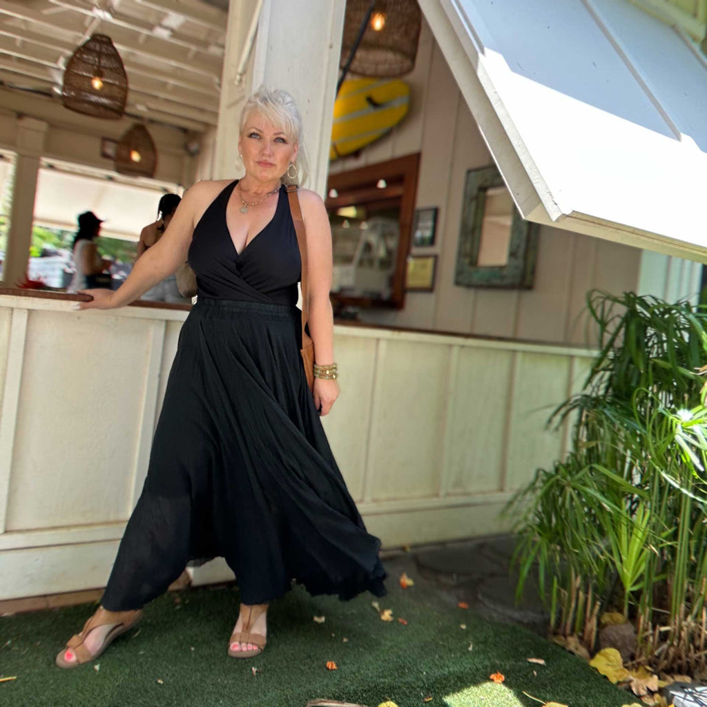 Paia Double Gauze Maxi Skirt (Black) - Main Image