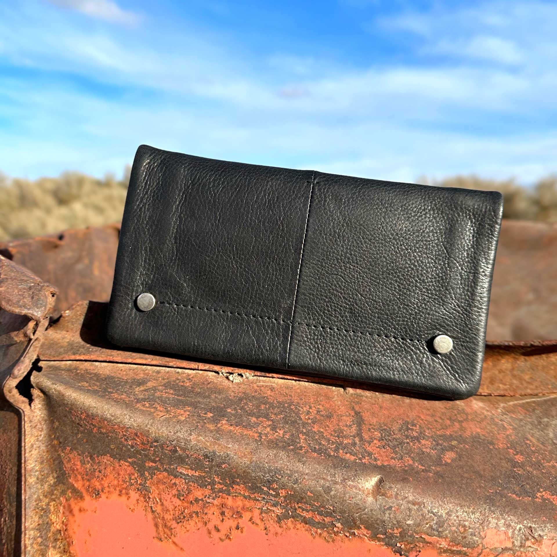 Terry Leather Wallet (Black)