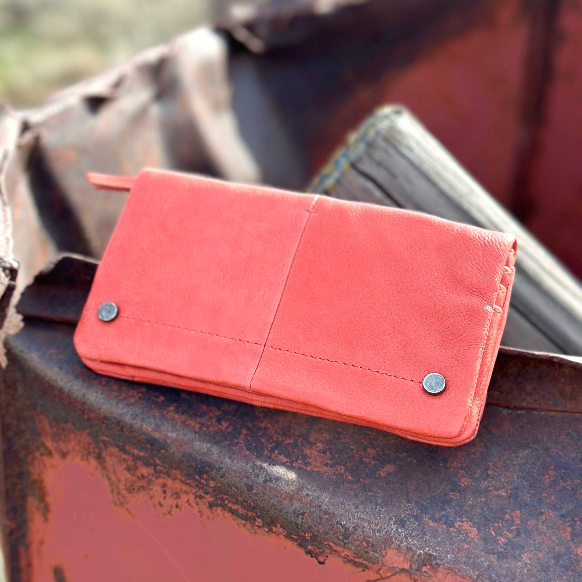 Terry Leather Wallet (Poppy)