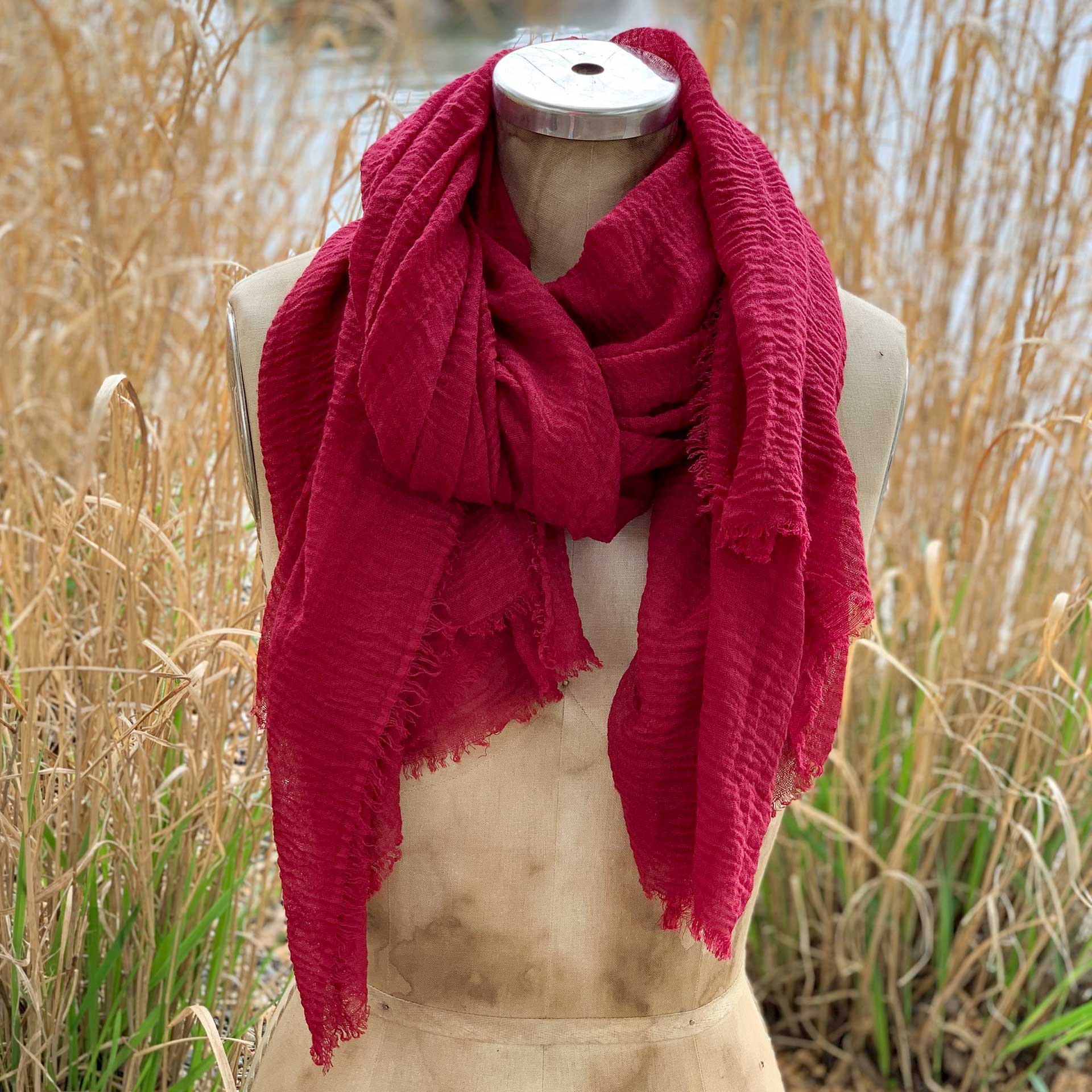 The Boho Shawl (Crimson)