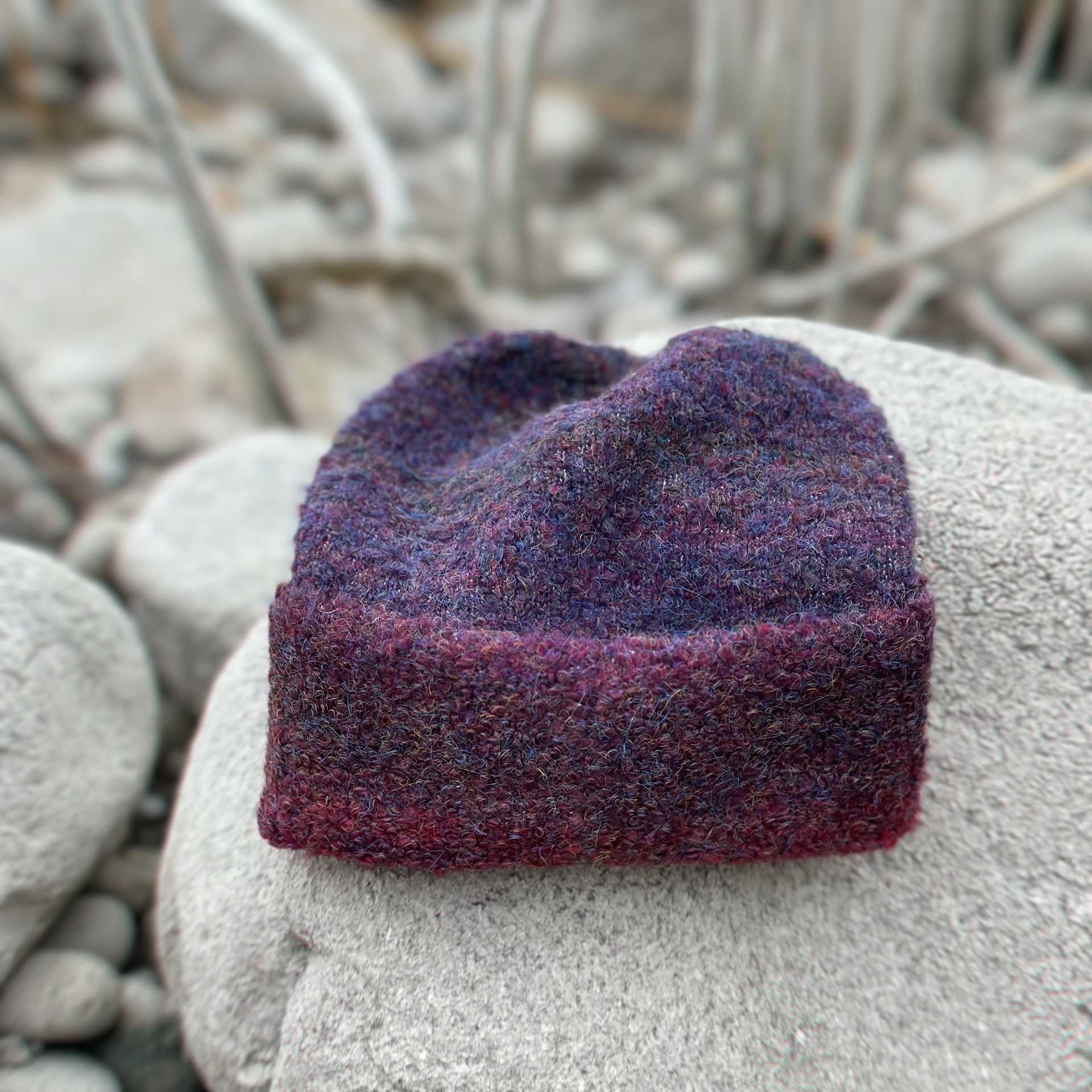 The Upside Ombré Shearling Beanie (Berry)
