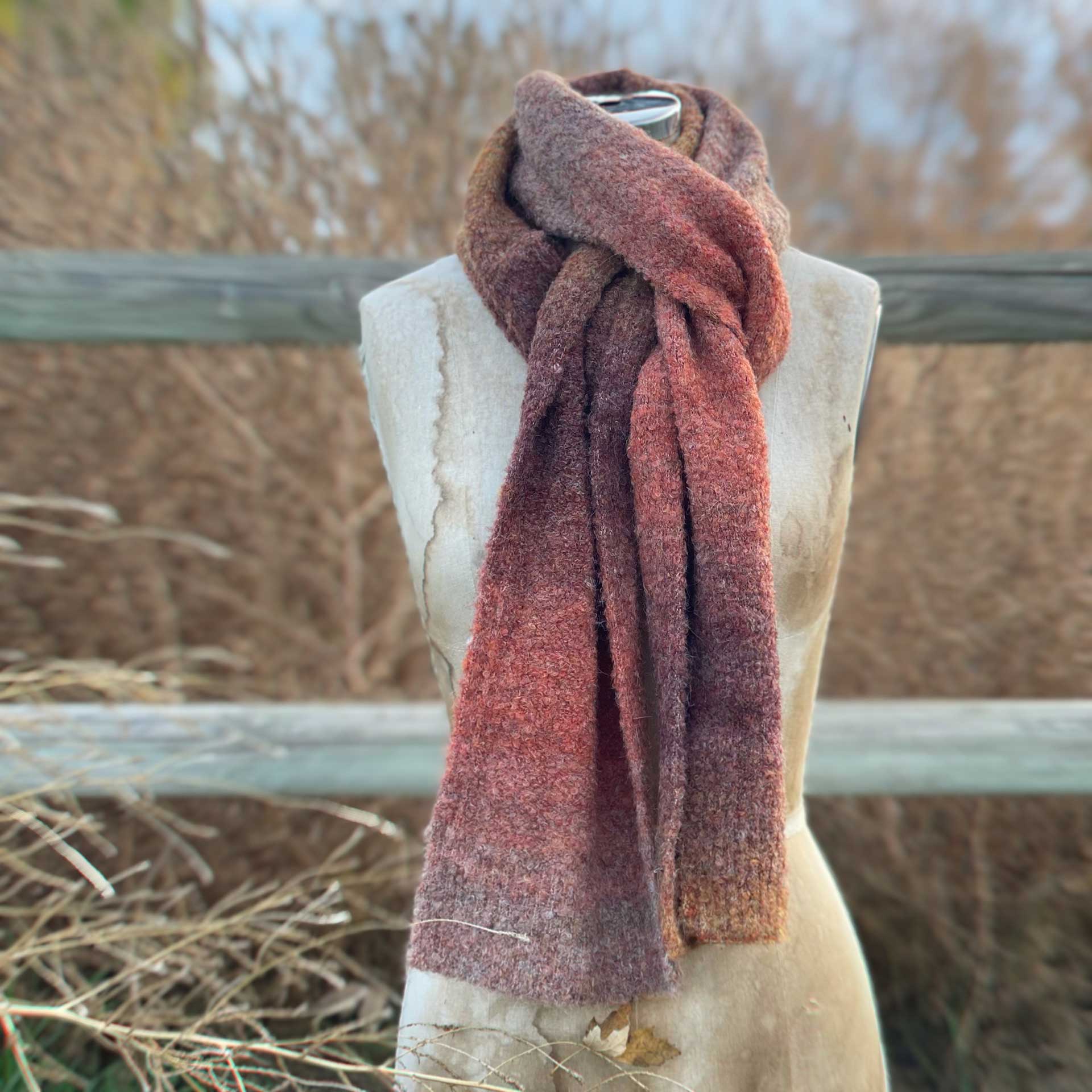 The Upside Ombré Shearling Scarf (Clay)